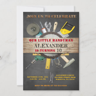 Handyman-Tools und Gadgets zum Geburtstag Einladung