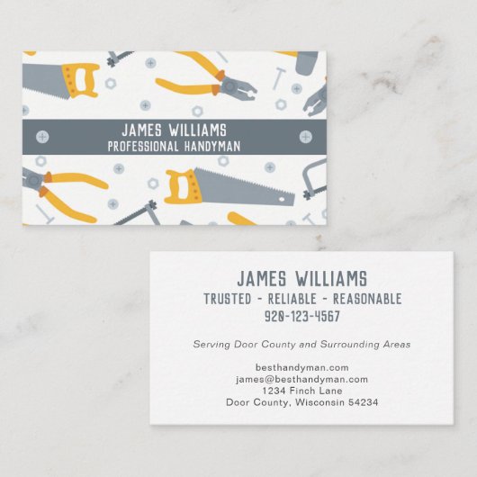 Handyman Tools Visitenkarte (Vorne/Hinten)