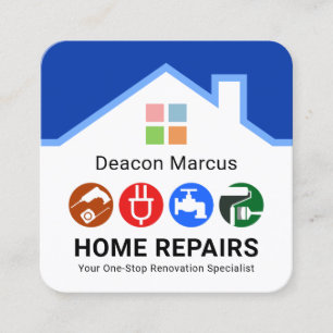 Handyman Tools Window Rooftop Rahmen Quadratische Visitenkarte