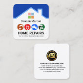 Handyman Tools Window Rooftop Rahmen Quadratische Visitenkarte (Vorne/Hinten)