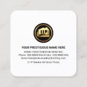 Handyman Tools Window Rooftop Rahmen Quadratische Visitenkarte (Rückseite)