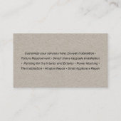 Handyman Tools, Zuhause Improvement Kraft Business Visitenkarte (Rückseite)