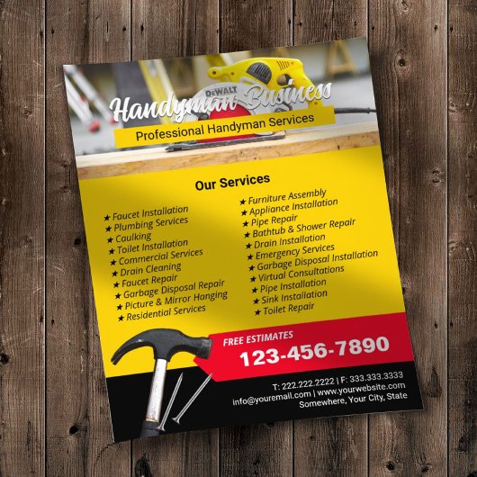 Handyman & Umbau Beruflicher Reparaturservice Flyer