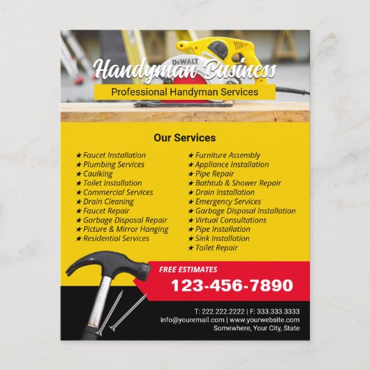 Handyman & Umbau Beruflicher Reparaturservice Flyer (Vorne)