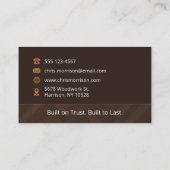 Handyman und Generalunternehmer für Holztextur Visitenkarte (Rückseite)