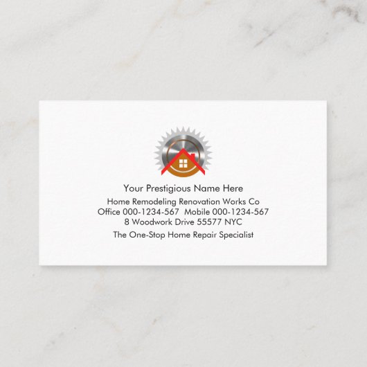 Handyman-Werkzeuge auf Holzschicht Visitenkarte (Rückseite)