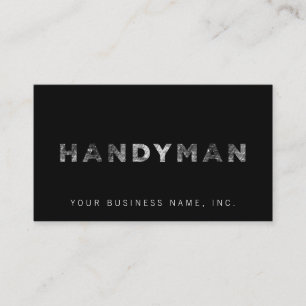 Handyman [White Letterpress Style] Visitenkarte