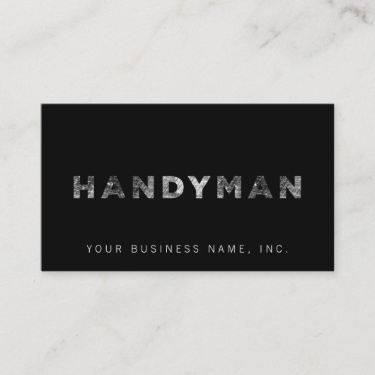 Handyman [White Letterpress Style] Visitenkarte (Vorderseite)