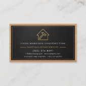 Handyman Wood Metallic Construction Black Gold  Visitenkarte (Vorderseite)