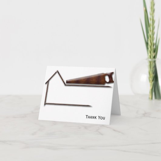 Handyman Wood Saw Business Dankeskarte (Vorderseite)