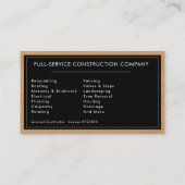 Handyman Wood Texture Visitenkarte (Rückseite)