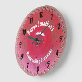 Handyman Woodworking Red Saw Blade Personalisiert Große Wanduhr (Winkel)