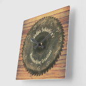Handyman Woodworking Rustic Saw Blaw Template Quadratische Wanduhr (Winkel)