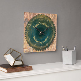 Handyman Woodworking Rustic Saw Blaw Template Quadratische Wanduhr