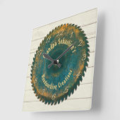 Handyman Woodworking Rustic Saw Blaw Template Quadratische Wanduhr (Winkel)