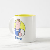 Handyman Worker Tradesman mit Namen Zweifarbige Tasse (Vorderseite Links)
