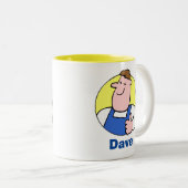 Handyman Worker Tradesman mit Namen Zweifarbige Tasse (VorderseiteRechts)