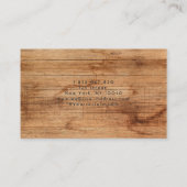 Handyman, Zimmermann, Holzarbeiter, Holz Visitenkarte (Rückseite)