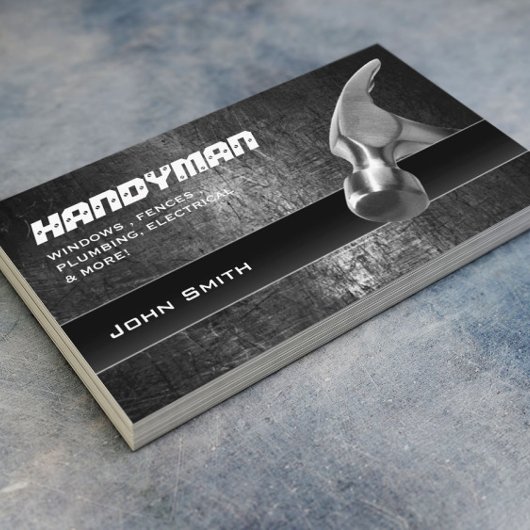 Handyman Zuhause Reparatur Beruflich Hammer Grunge Visitenkarte