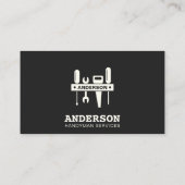 Handyman Zuhause Reparatur Business Custom Black N Visitenkarte (Rückseite)