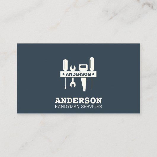 Handyman Zuhause Reparatur Business Custom Indigo  Visitenkarte (Rückseite)