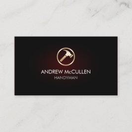 Handyman Zuhause Reparatur Hammer Icon Red Glow Visitenkarte