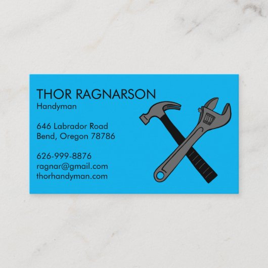 Handyman Zuhause Reparatur Konstruktion Schraubenh Visitenkarte (Vorderseite)