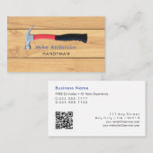 Handyman, Zuhause-Reparatur, QR-Code, Blauer Name Visitenkarte (Vorne/Hinten)