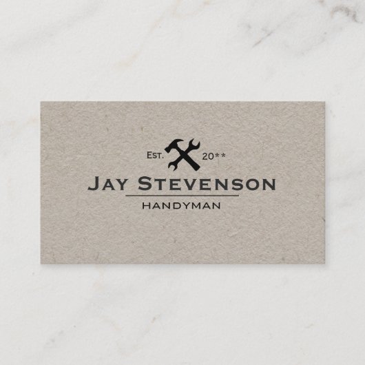 Handyman Zuhause Reparaturhammer und Wrench Kraft Visitenkarte (Vorderseite)