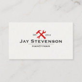 Handyman Zuhause Reparieren Red Hammer und Wrench Visitenkarte (Vorderseite)