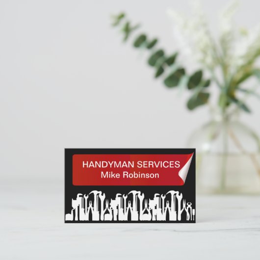 Handyman Zuhause Services Visitenkarte (Stehend Vorderseite)