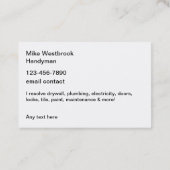 Handymanbau Visitenkarte (Rückseite)