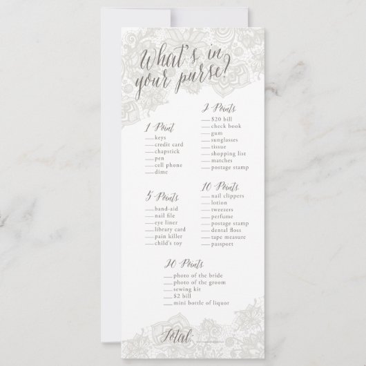 Handyspiel - Brautparty-Spielkarten (Vorderseite)