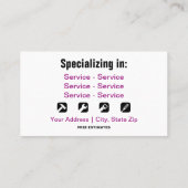 Handywoman Service doppelseitig Visitenkarte (Rückseite)