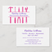 Handywoman Tools Minimalistische Visitenkarte (Vorne/Hinten)