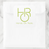 Handz auf grünem Radio-Aufkleber mit Logo Quadratischer Aufkleber (Tasche)