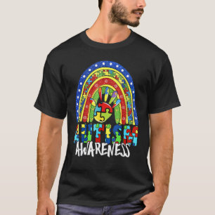 Handzeichen Autismus-Bewusstsein Regenbogen Autism T-Shirt