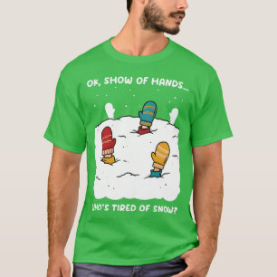 Handzeichen bescheuert über Schnee Witz Mädchen T-Shirt