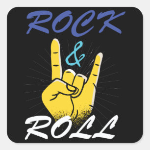 Handzeichen der Rock'n'Roll Quadratischer Aufkleber