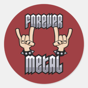 Handzeichen für Forever Metal Heavy Metal Devil Ho Runder Aufkleber
