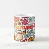 Handzeichen für niedliche Herbstelemente Kaffeetasse (Mittel)