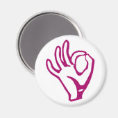 handzeichen hand sign OK Magnet (Vorderseite/Rückseite)