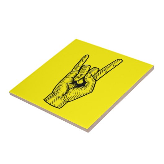 Handzeichen - Retro HandGezeichnet Abbildung auf Fliese (Seite)