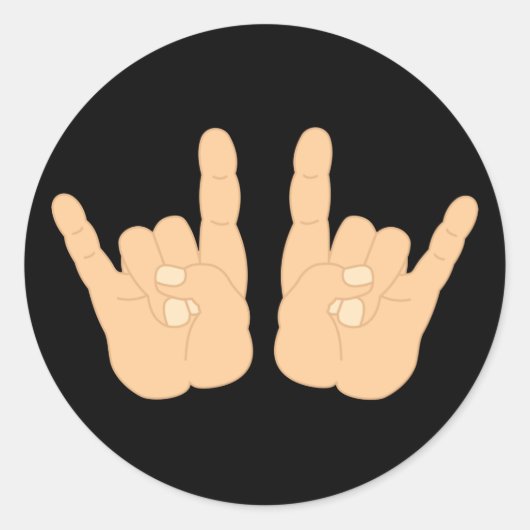 Handzeichen Runder Aufkleber (Vorderseite)