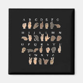 Handzeichen-Sprache ASL Handgesten Gehörlosigkeit Magnet (Vorne)