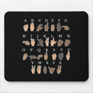 Handzeichen-Sprache ASL Handgesten Gehörlosigkeit Mousepad