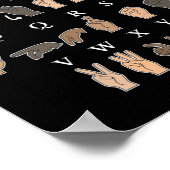 Handzeichen-Sprache ASL Handgesten Gehörlosigkeit Poster (Ecke)