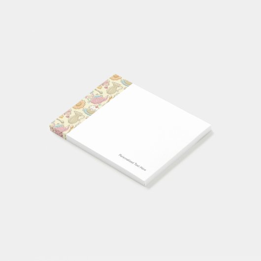 HandZeichnend Geschirr Silhouetten Post-it Klebezettel (angewinkelt)