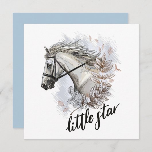 Handzeichnend Pferd mit Pflanze werfen Kissen (Vorne/Hinten)