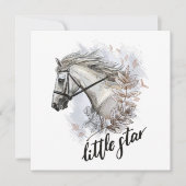 Handzeichnend Pferd mit Pflanze werfen Kissen (Vorderseite)